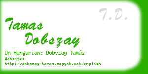 tamas dobszay business card