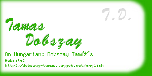 tamas dobszay business card